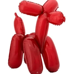 Air-filled Ballonhund Folieballon Rød, 40 x 48 cm