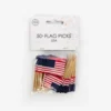 Amerikanske Flag på Picks på Træpinde, 50stk.