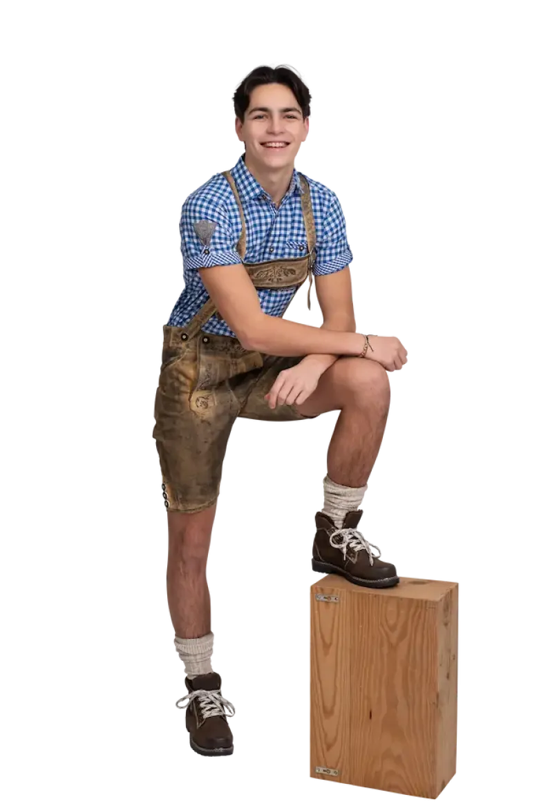 Antik Lysebrune Lederhosen