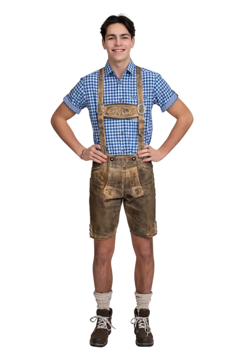 Antik Lysebrune Lederhosen