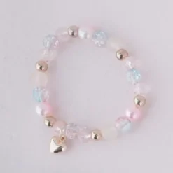 Armbånd m/Perler & Hjerte Vedhæng