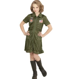 Armygrøn Aviator Kjole,