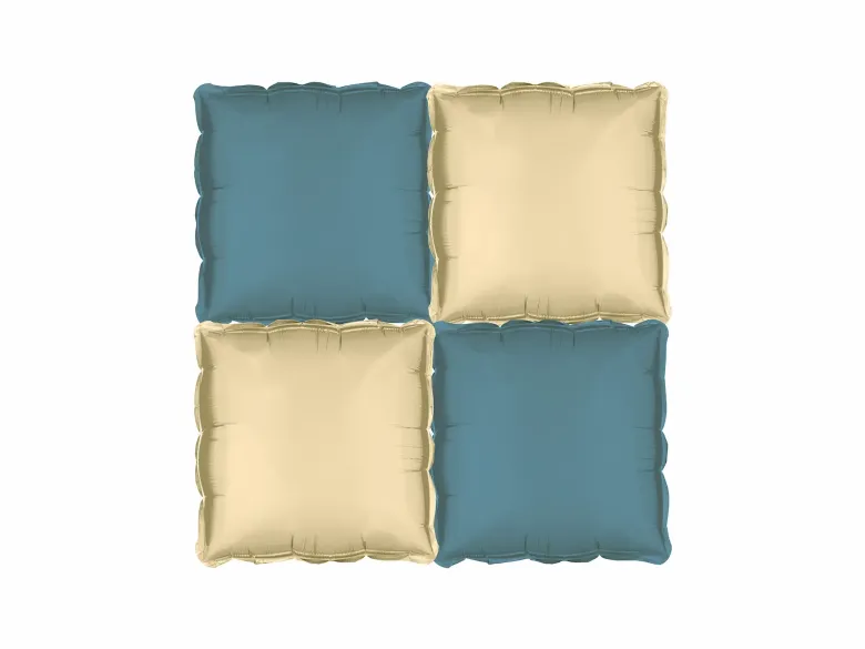 Backdrop Balloner Beige/Blå, Firkantede Ballon-Puder