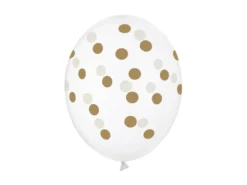 Ballon 30 cm, Dots, Krystal Klar (6 Stk.)