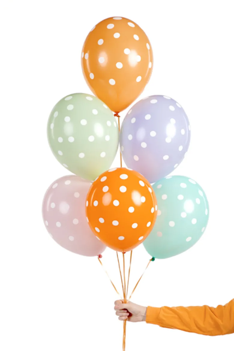 Ballon 30 cm, Dots, Mix (6 Stk.)