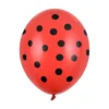 Ballon 30 cm, Dots, Pastel Poppy Rød (6 Stk.)