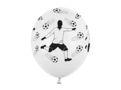 Ballon 30 cm, Fodboldspiller Og Fodbolde, Pastel Pure Hvid (6 Stk.)