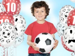 Ballon 30 cm, Fodboldspiller Og Fodbolde, Pastel Pure Hvid (6 Stk.)