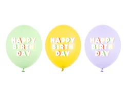 Ballon 30 cm, Happy Birthday, Mix (50 Stk.)