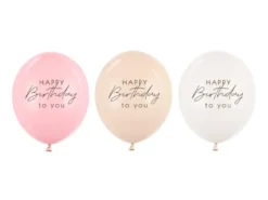 Ballon 30 cm, Happy Birthday, Pink Mix (50 Stk.)