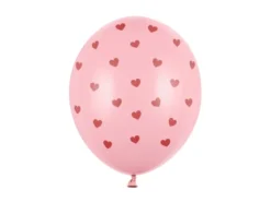 Ballon 30 cm, Hjerter, Pastel Baby Pink (6 Stk.)