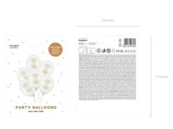Ballon 30 cm, Ihs, Metallic Pure Hvid (6 Stk.)