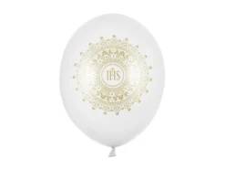 Ballon 30 cm, Ihs, Metallic Pure Hvid (6 Stk.)