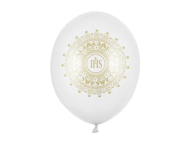 Ballon 30 cm, Ihs, Metallic Pure Hvid (6 Stk.)