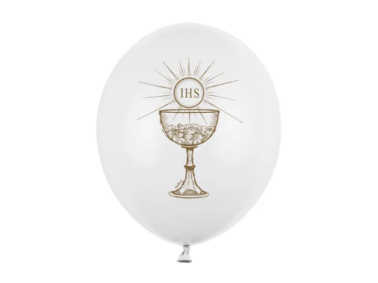 Ballon 30 cm, Ihs, Pastel Pure Hvid (6 Stk.)