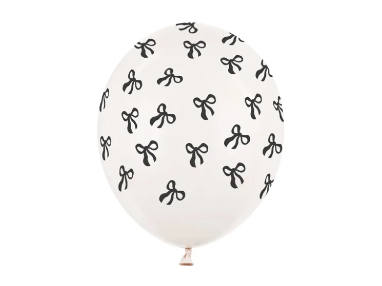 Ballon 30 cm, Sløjfer, Pastel Off-Hvid (6 Stk.)