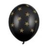 Ballon 30 cm, Stjerner, Pastel Sort (50 Stk.)