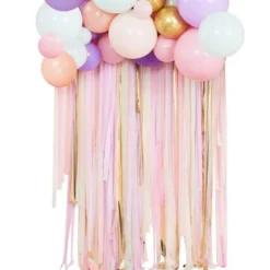 Ballon & Crepebånd Backdrop - Himmels Pastel Mix
