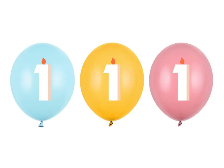 Ballon Med Tal 30 cm, 1, Mix (50 Stk.)