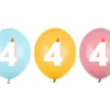 Ballon Med Tal 30 cm, 4, Mix (50 Stk.)