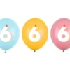 Ballon Med Tal 30 cm, 6, Mix (50 Stk.)
