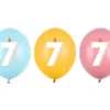 Ballon Med Tal 30 cm, 7, Mix (50 Stk.)