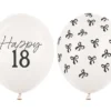 Ballon Med Tal 30 cm, 18, Pastel Off-Hvid (50 Stk.)