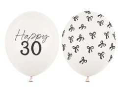 Ballon Med Tal 30 cm, 30, Pastel Off-Hvid (50 Stk.)