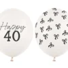 Ballon Med Tal 30 cm, 40, Pastel Off-Hvid (50 Stk.)