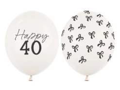 Ballon Med Tal 30 cm, 40, Pastel Off-Hvid (50 Stk.)