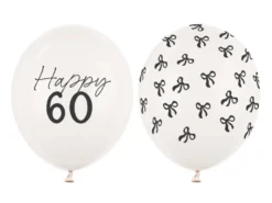 Ballon Med Tal 30 cm, 60, Pastel Off-Hvid (50 Stk.)