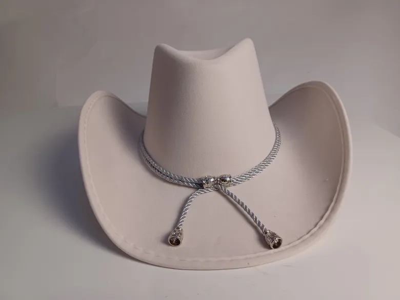 Beige Cowboy Hat i "Ruskind"