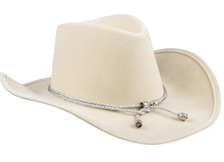 Beige Cowboy Hat i "Ruskind"