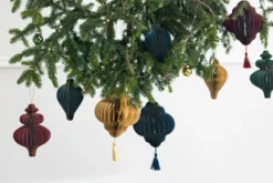 Beige Dråbe Formet Juleornament, 8 x 12 cm