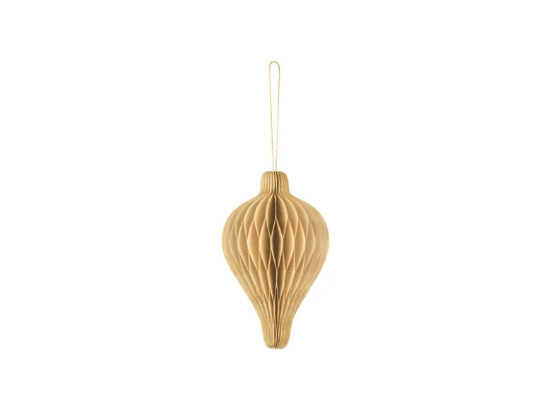 Beige Dråbe Formet Juleornament, 8 x 12 cm