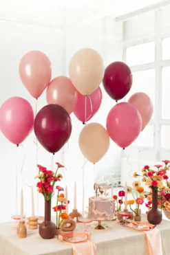 Blandet Balloner Bonderosa / Lyserød, 10 stk.