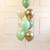 Blandet Balloner Grøn / Creme, 10 stk.