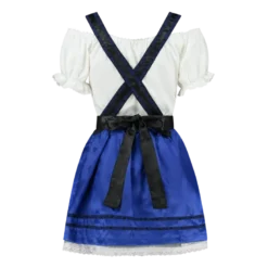 Blå Dirndl m/H-Seler & Løs Skjorte i 100% Bomuld