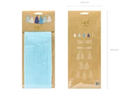 Blå, Lyseblå & Hvide Papir Tassels DIY, 12 stk.