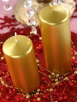 Bloklys Metallisk Guld, 12 x 6 cm