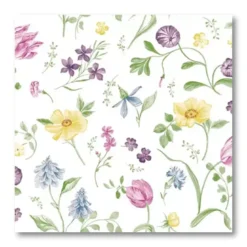 Blomstret "Veronique" Airlaid Middagsservietter, 50 stk.