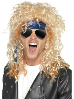 Blond 80'er Rockstjerne Hår, Paryk Kit