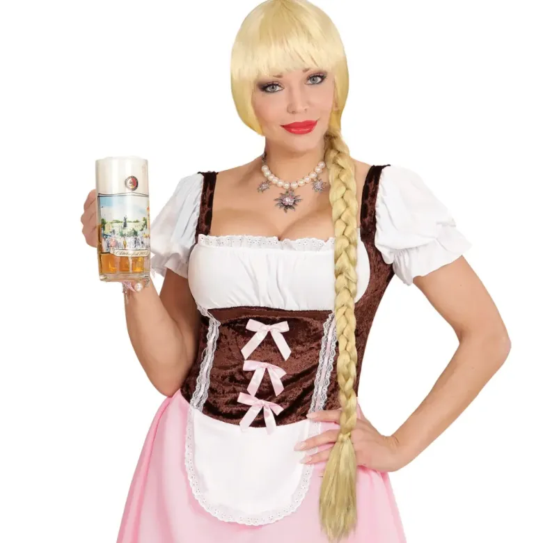 Blond Tyroler Paryk m/Lang Fletning