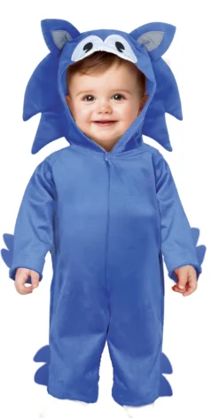 Blåt Pindsvin Baby Kostume – Heldragt med Hætte (12–24 mdr.)