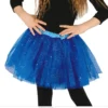 Blåt Tylskørt Med Glitter (Barn) - Tutu Kort Model (30cm.)