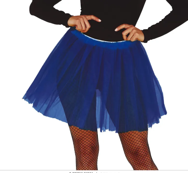 Blåt Tylskørt Til Voksne - Tutu Kort Model (40cm.)