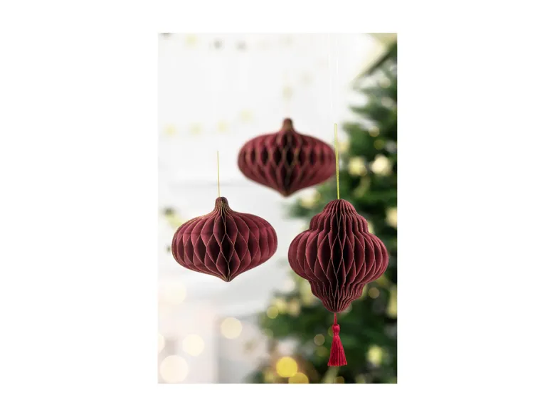 Bordeaux Lanterne Juleornament, 12 x 15 cm