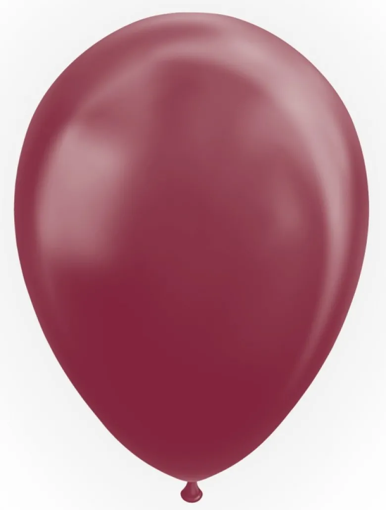 Bordeaux Metallic Latex Balloner 30 cm, 10 stk