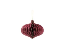 Bordeaux Oval Juleornament, 16 x 15 cm