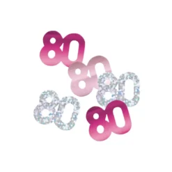 Bordkonfetti - Pink Fødselsdag, 80 År
